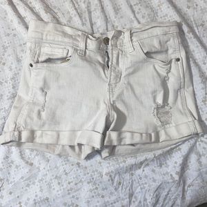 White jean shorts